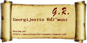 Georgijevits Rémusz névjegykártya